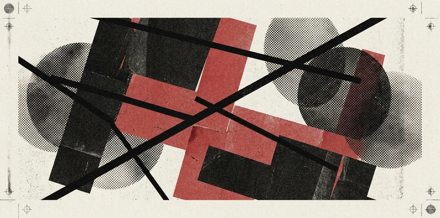 Abstract brutalist composition